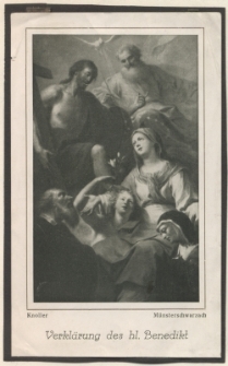 Verkl&auml;rung des hl. Benedikt