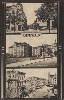 Oppeln : Stanstra&beta;e, Moltkestra&beta;e mit H&ouml;herer M&auml;dchenschule, Ring