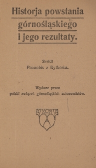 Historja powstania górnośląskiego i jego rezultaty