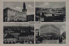 Oppeln O.-S. : Rathaus, Teilansicht, Adolf-Hitler-Br&uuml;cke, Annabergplatz