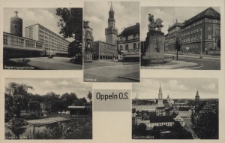 Oppeln O.S. : Regierungsgebäude, Tierpark Bolko, Rathaus, Reichsbahn-Direktion, Gesamtansicht