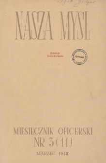 Nasza Myśl : miesięcznik oficerski, 1948, Nr 3 (11)