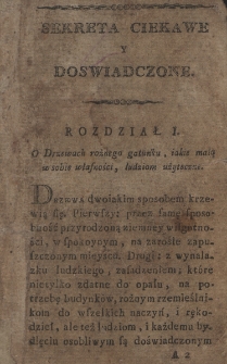Sekreta ciekawe i doświadczone dla powszechnej wiadomości wydane