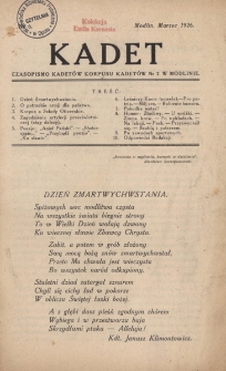 Kadet : czasopismo kadetów Korpusu Kadetów nr 2 w Modlinie, 1926, Nr 6