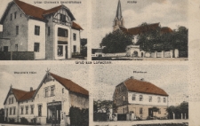 Gru&szlig; aus Lonschnik : Urban Cholewa's Gesch&auml;ftshaus, Kirche, Stanulla's Haus, Pfarrhaus