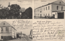 Gru&szlig; aus Eiglau : Kirche, Gasthaus, Dorfstra&szlig;e