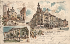 Gruss aus Oppeln : Klosterschule u. Bergerlkirche ; Ring m. Oderstrasse ; Gymnasium