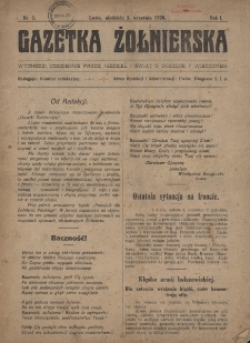 Gazetka Żołnierska, R.1, Nr 1