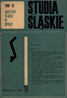 Studia Śląskie. Seria Nowa. T.12