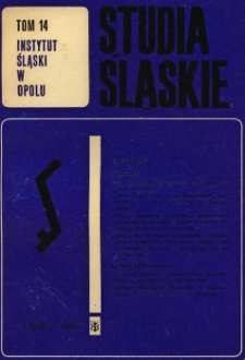 Studia Śląskie. Seria Nowa. T.14