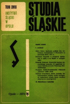Studia Śląskie. Seria Nowa. T.18