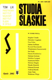 Studia Śląskie. Seria Nowa. T.61