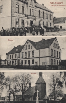 Poln. Neudorf : J. Kampa's Gasthaus, Schule, Kirche