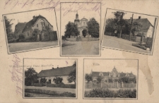 [Dębie] : Pfarrhaus, Kirche, Schule, Warenhandlung Paul Mandolla, Villa