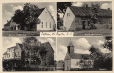 Fichten, Kr. Oppeln : Breiler's Gasthaus, Kulik Warenhaus, Schule, Kapelle