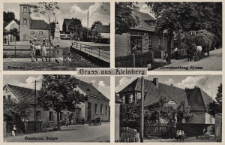Gruss aus Kleinberg : Dorfstraße, Warenhandlung Kloss, Gasthaus Balzer, Schule