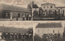 Gruss aus Wilkau : Janek's Gasthaus, Gutshaus Mittel-Wilkau, Gutshaus Obervorwerk Nieder-Wilkau, Schulhaus