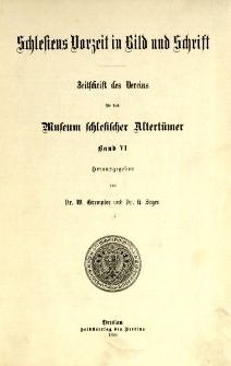 Zeitschrift des Vereins f&uuml;r das Museum Schlesischer Altert&uuml;mer, 1896