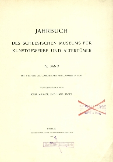 Zeitschrift des Vereins f&uuml;r das Museum Schlesischer Altert&uuml;mer, 1907