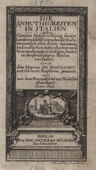 Die Anmuthigkeiten von Italien : bestehend in Eren Theilen