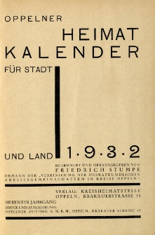 Oppelner Heimat f&uuml;r Stadt und Land, 1932