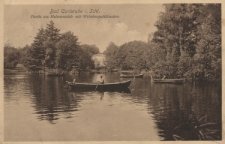 Bad Carlsruhe i. Schl. : Partie am Helenenteich mit Weinbergschl&ouml;sschen