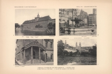 Tafel 175 Gesamtansichten : Breslau Universit&auml;t von Der Oderseite ; Neisse Ring (Wagehaus, Ratsturm) ; Beuthen A. O. Rathaus ; Kloster Leubus von Westen (Jacobskirche, Klosterkirche, Bibliothek)