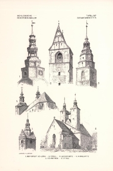 Tafel 187 Gesamtansichten : Bernstadt Schloss ; Cosel ; Leobschütz ; Himmelwitz ; Rohnstock ; Stolz