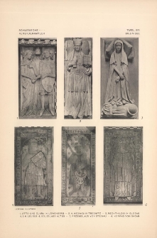 Tafel 221 Bildnisse : Otto und Clara in Löwenberg ; H. Hedwig in Trebnitz ; Mechthildis in Glogau ; Leubus ; Boleslaus Altus ; Przemislaus von Steinau ; Konrad von Sagan