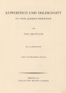 Kupferstich und Holzschnitt in vier Jahrhunderten