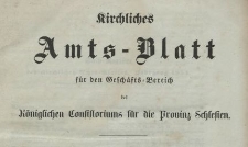 Kirchliches Amts-Blatt für den Geschäfts-Bereich des Königlichen Consistorium für die Provinz Schlesien, 1854-1855