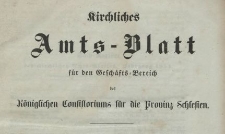 Kirchliches Amts-Blatt für den Geschäfts-Bereich des Königlichen Consistorium für die Provinz Schlesien, 1875-1876