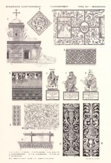 Tafel 104 Renaissance Flachornament : &Ouml;ls ; Brieg ; Rots&uuml;rben ; G&ouml;rlitz ; Giesmannsdorf ; L&ouml;wenberg ; Prauss ; Rohnstock