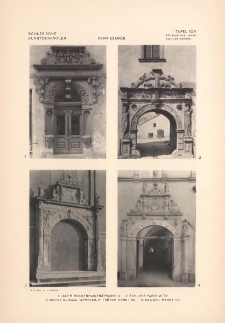 Tafel 109 Renaissance : Jauer Bolkenhainerstrasse 5 ; Schloss Parchwitz ; Gross-Glogau Gymnasium Fr&uuml;her Markt 26 ; Glogau Markt 50