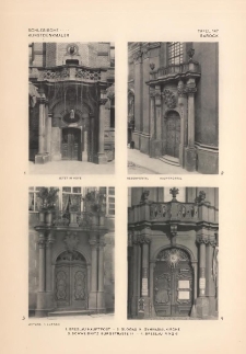 Tafel 147 Barock : Breslau Hauptpost ; Glogau K. Gymnasialkirche ; Schweidnitz Burgstrasse 14 ; Breslau Ring 6