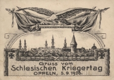 Gruss vom Schlesischen Kriegertag : Oppeln, 5.9.1926