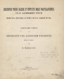 Descripcio tocius Silesie et civitatis regie Vratislaviensis per M. Bartholomeum Stenum = Barthel Steins Beschreibung von Schlesien und seiner Hauptstadt Breslau : namens des Vereins f&uuml;r Geschichte und Alterthum Schlesiens