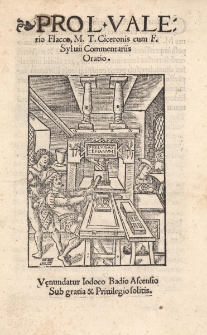 Pro L. Valerio Flacco, M. T. Ciceronis cum F. Syluii commentariis oratio