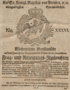 Wochentliche Breslauische und auf das Interesse der C mmerzien der Schlesischen Lande ...1804, VII