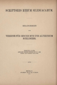 Annales Glogovienses bis Z. J. 1493 : nebst urkundlichen beilagen
