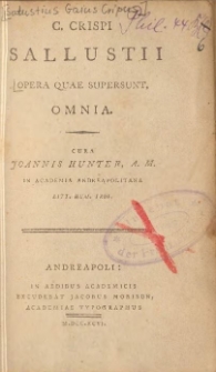 C. Crispi Sallustii opera quae supersunt, omnia