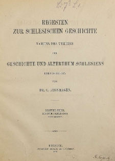 Bd. 7. Regesten zur Schlesischen Geschichte. Tl.3 : Bis zum Jahre 1300