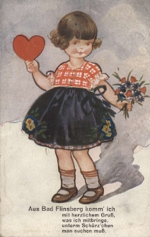 Aus Bad Flinsberg komm' ich mit herzlichenm Gru&szlig;, was ich mitbringe, unterm Sch&uuml;rz'chen man suchen mu&szlig;
