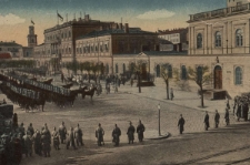 Warszawa 1916 : Przyjazd J. K. W. Króla Saskiego do Warszawy. Przywitanie na dworcu Wiedeńskim