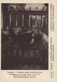 Warszawa przed wojną : Łazienki. Fragment pałacu łazienkowskiego