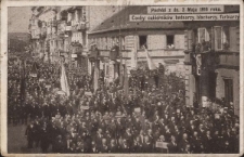 Pochód z dn. 3 Maja 1916 roku. Cechy: cukierników, bednarzy, blacharzy, farbiarzy