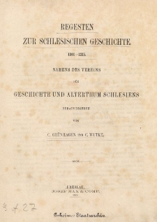 Bd.16. Regesten zur Schlesischen Geschichte : 1301-1315