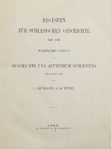 Bd.22. Regesten zur Schlesischen Geschichte : 1327-1333