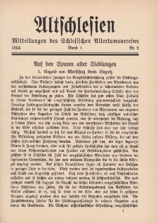 Altschlesien : Mitteilungen des Schlesien Altertumsvereins 1924. Bd.1, Nr 2