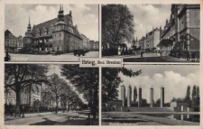 Brieg, Bez. Breslau : Rathaus, Postamt, Kreishaus, Heldendenkmal